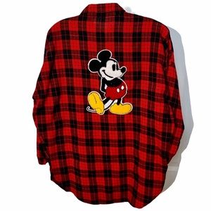 Vtg Mickey Mouse Plaid flannel shirt